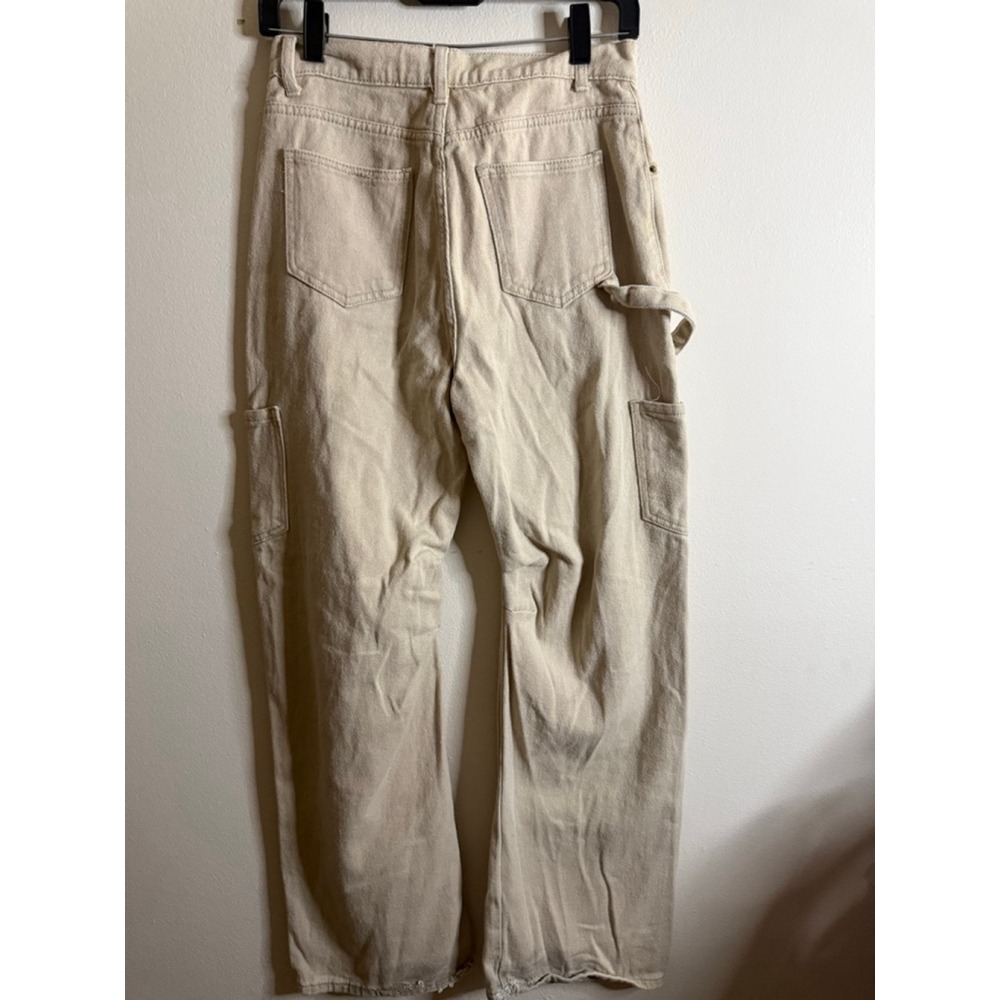 Women's Lioness Miami Vice Beige Wide Leg Cargo Pants XS - Picture 6 of 9